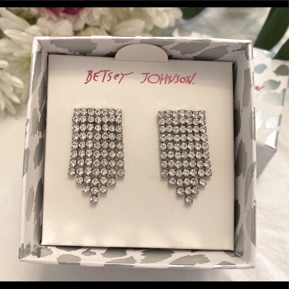 NWT Authentic Betsey Johnson rhinestone earrings